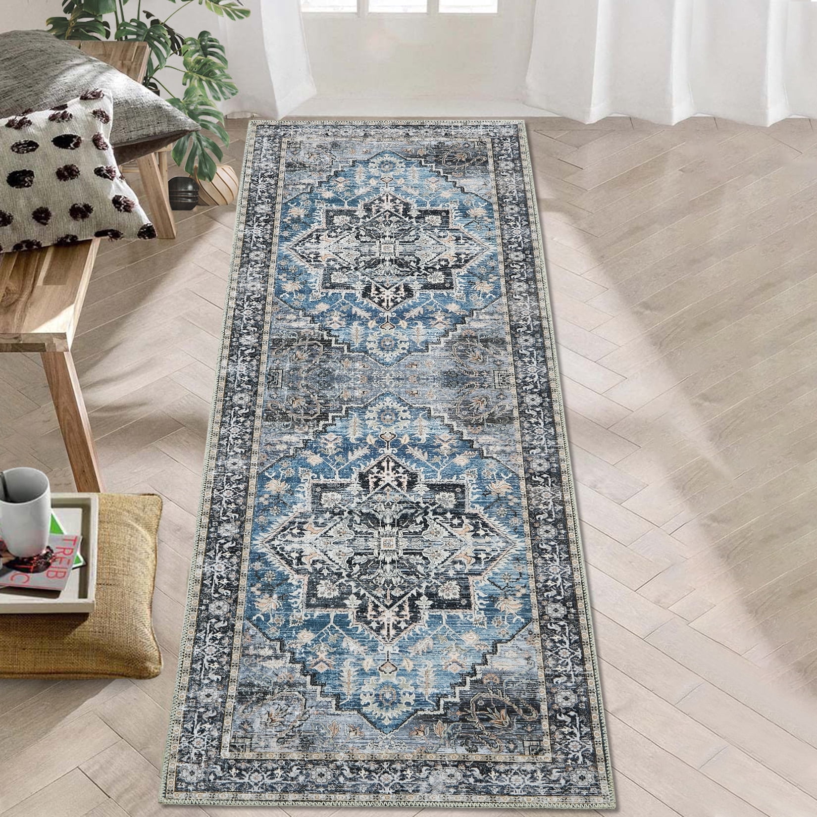 Tzou Persian Area Rug Runner, 2x6 Washable Rugs for Living Room Anti ...