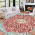 thumbnail image 1 of Tzou Persian Washable Rugs 8x10ft for Living Room(Red/Turquoise), 1 of 7