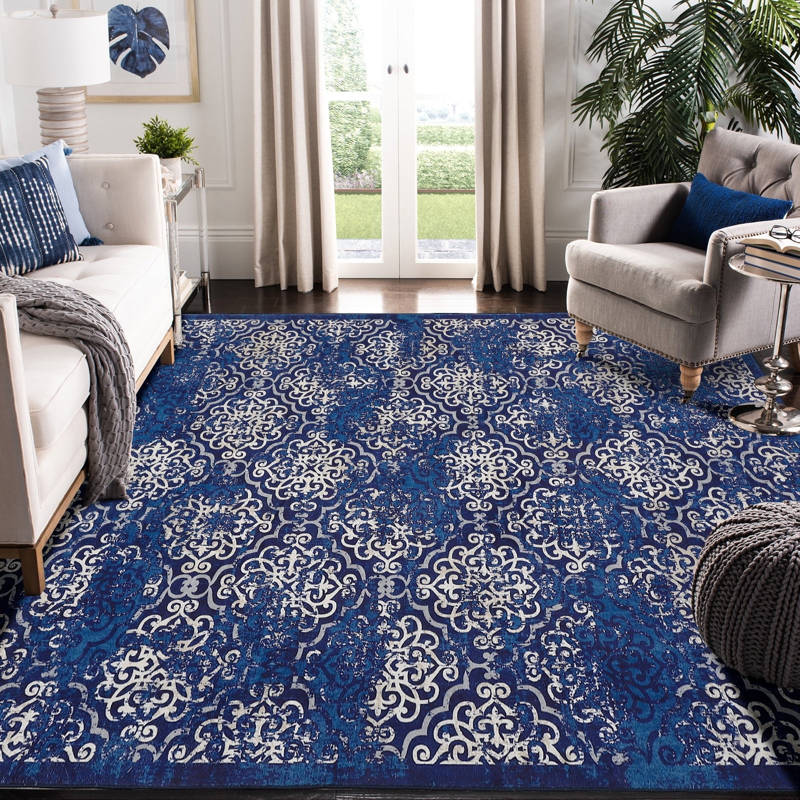 Tzou Printed Indoor Area Rugs 9'x12' for Living Room Bedroom, Large Low