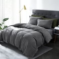 thumbnail image 1 of Tzou Queen Duvet Cover 90" W x 90" L Ultra Soft Comfortable Bedding Set, Set of 3, Dark Grey, 1 of 7