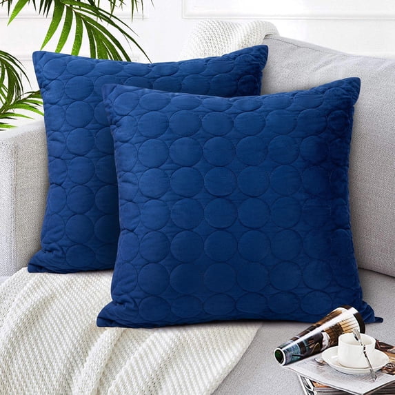 Tzou Quilted Velvet Pillow Case Pillow Covers for Home Office Decorative Throw Pillowcases for Sofa Couch Bedroom, Pack of 2