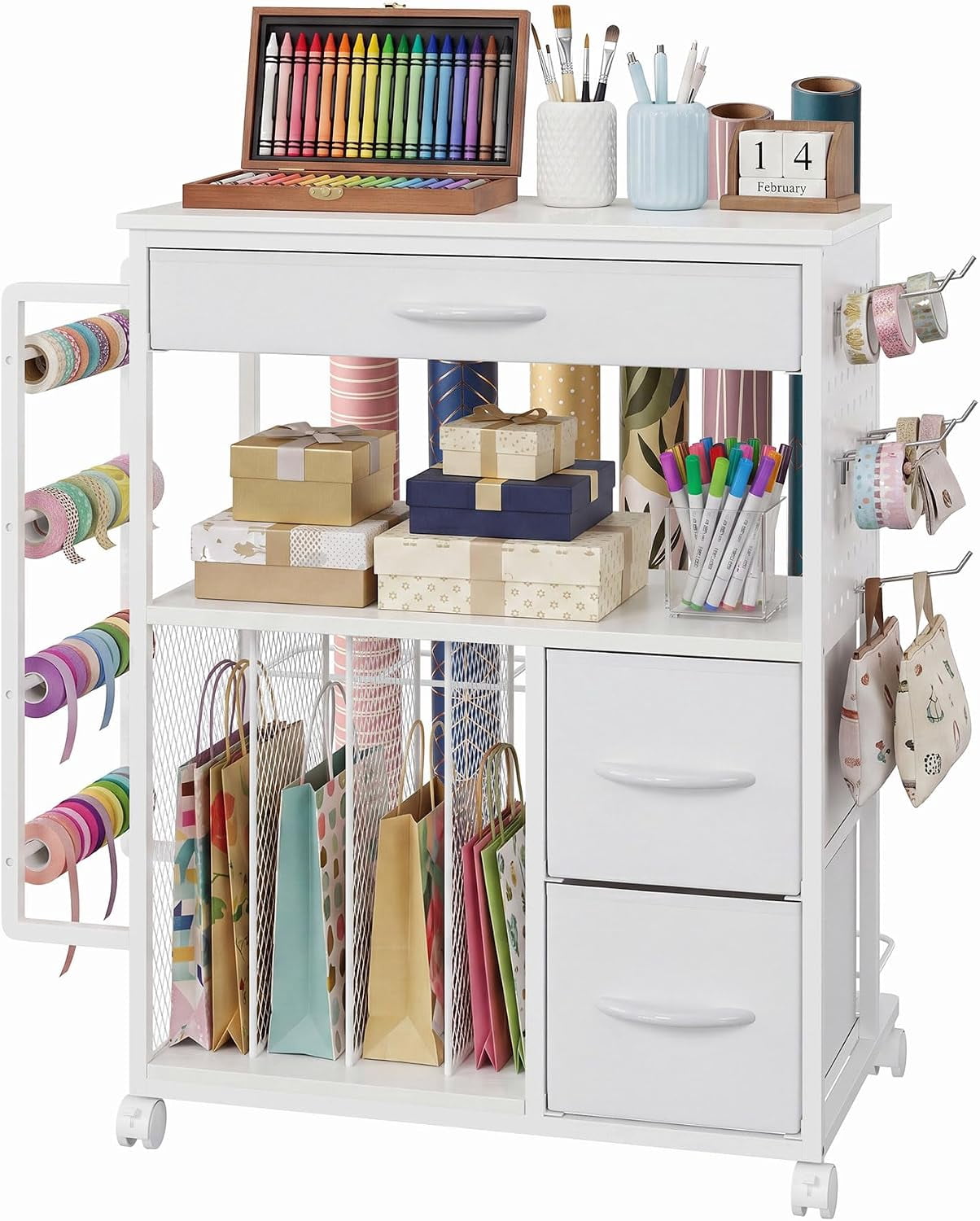 Costway, Art Craft Organizer, 20 Drawers on Wheels, Macaron