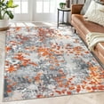 thumbnail image 1 of Tzou Super Soft Modern Abstract Area Rugs 10x13ft Large Washable Carpet for Living Room Playroom, Colorful Non-Slip Indoor Floor Mat, Low Pile(Orange/Gray), 1 of 7