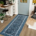 thumbnail image 1 of Tzou Vintage Moroccan Floral Runner Rugs 2x6ft Non-Slip Washable Carpet for Entryway Kitchen Laundry Room Bathroom(Navy Blue), 1 of 7