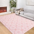thumbnail image 1 of Tzou Vintage Washable Area Rugs for Living Room, 5x7 Low Pile Indoor Floral Carpet for Bedroom, Super Soft Foldale Distressed Accent Floor Mat for Dining Room, Non Shedding(Pink), 1 of 7