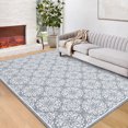 thumbnail image 1 of Tzou Vintage Washable Area Rugs for Living Room, 5x7 Low Pile Indoor Floral Carpet for Bedroom, Super Soft Foldale Distressed Accent Floor Mat for Dining Room, Non Shedding(Gray), 1 of 7
