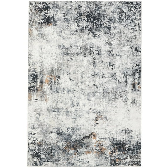 Tzou Washable Area Rugs 8'x10' Non-Slip Modern Abstract Soft Carpet for Living Room Entryway Bedroom, Dark Gray
