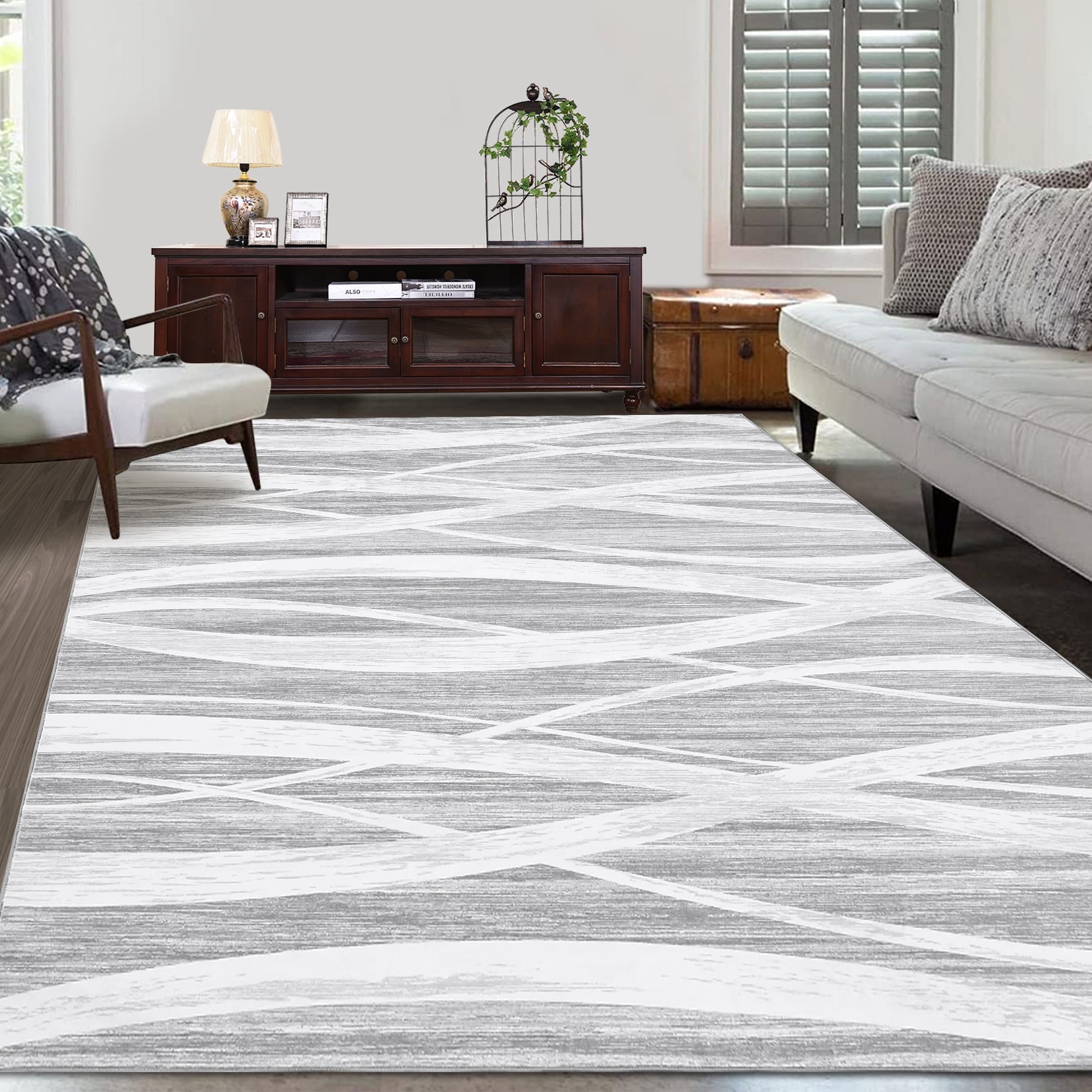 Floorsense Area Rug Tzou Washable Area Rugs 8x10ft Indoor Ultra Soft Modern Abstract ...