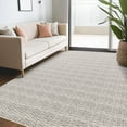 thumbnail image 1 of Tzou Washable Area Rugs 9x12 for Living Room, Low Pile Braid Print Indoor Carpet with Non-Slip Backing for Home Office(Beige), 1 of 7