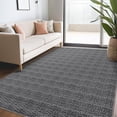 thumbnail image 1 of Tzou Washable Area Rugs 9x12 for Living Room, Low Pile Braid Print Indoor Carpet with Non-Slip Backing for Home Office(Black), 1 of 7