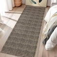 thumbnail image 1 of Tzou Washable Runner Rugs 2x6 for Living Room, Low Pile Braid Print Indoor Carpet with Non-Slip Backing for Entryway Hallway Kitchen(Brown), 1 of 7