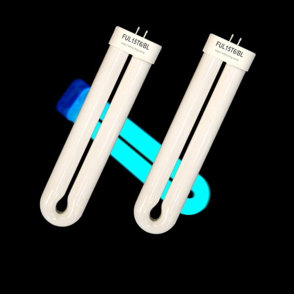 Tzphkxe 2Pcs Ful15W Bl (Bf-35) Fluorescent Black Light Bulb Replacement Compatible Flowtron Bk-15D,Hemiua Zap T6 Pro,Blackflag Bb-15Wht,Stinger U/V15,Fp15,Tz15,U Shaped Twin Tube Bulb for T6 T8 T9