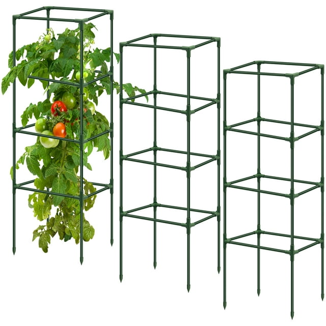 Tzrofpl Tomato Cage Garden Tomato Plant Cage Support Pole Assembled