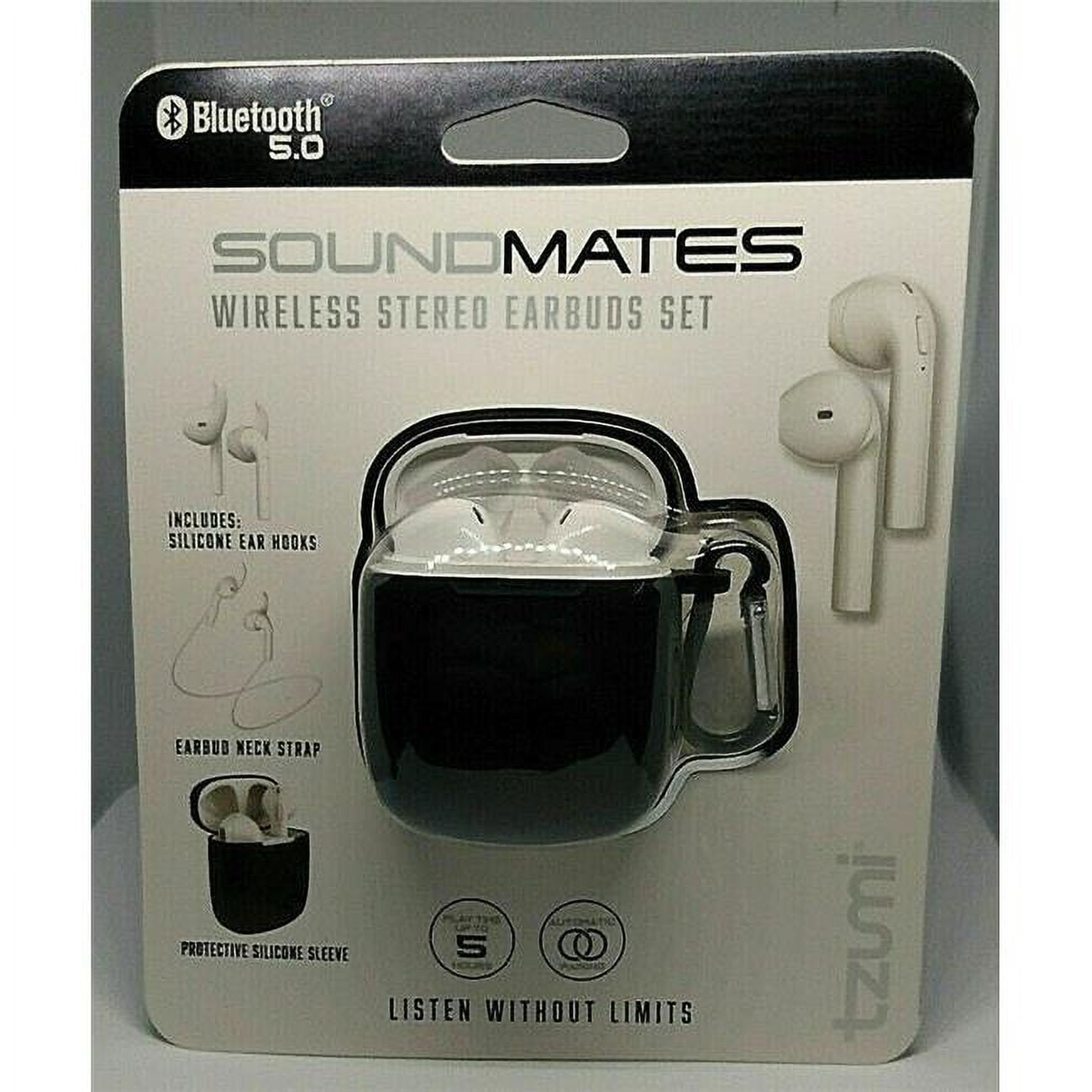 Tzumi 6950JCEBLACK Wireless Charging Earbuds Black