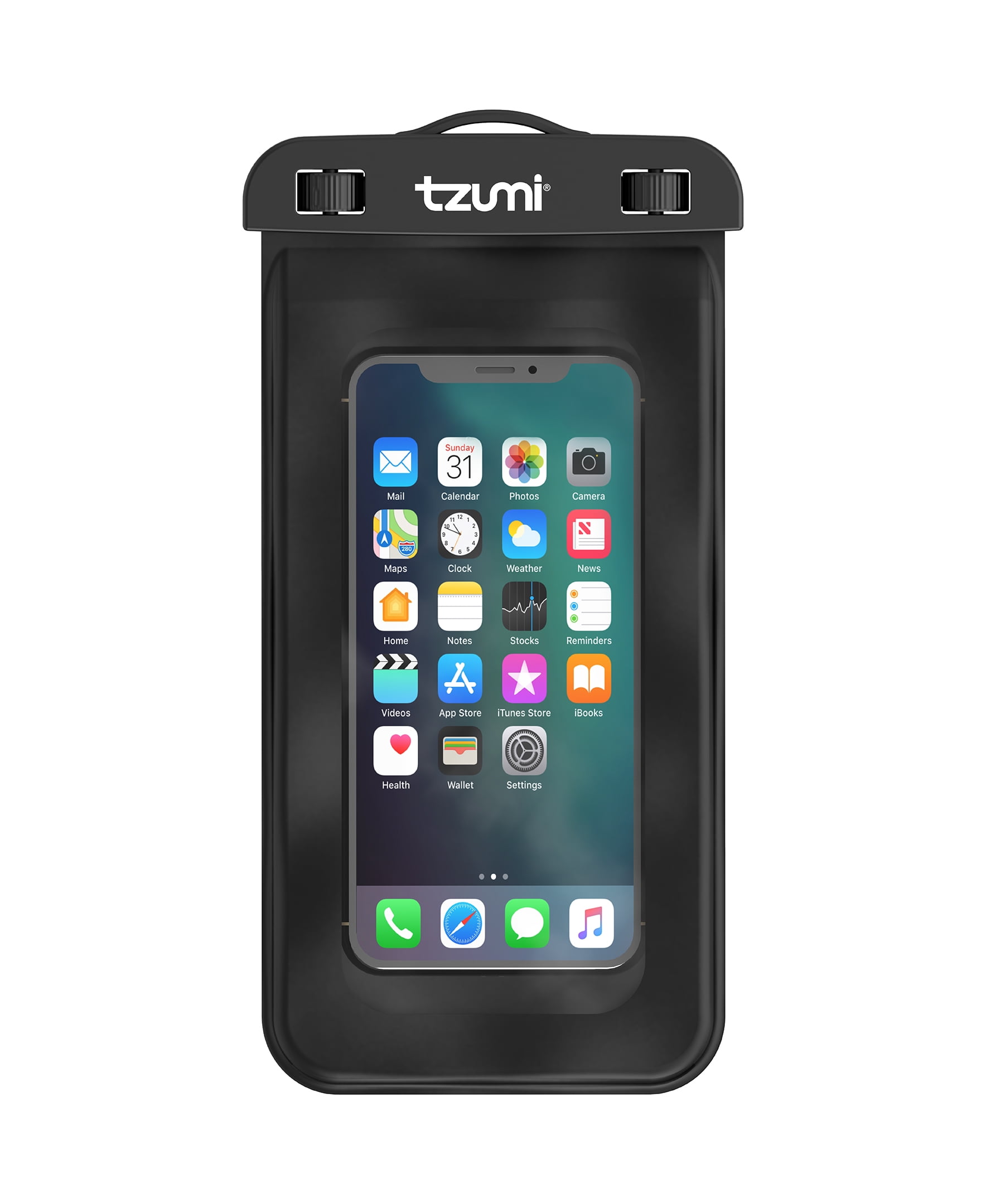 Tzumi AquaPocket Touch – Universal Waterproof Smartphone Case with Neck Strap for iPhone, Galaxy, and More