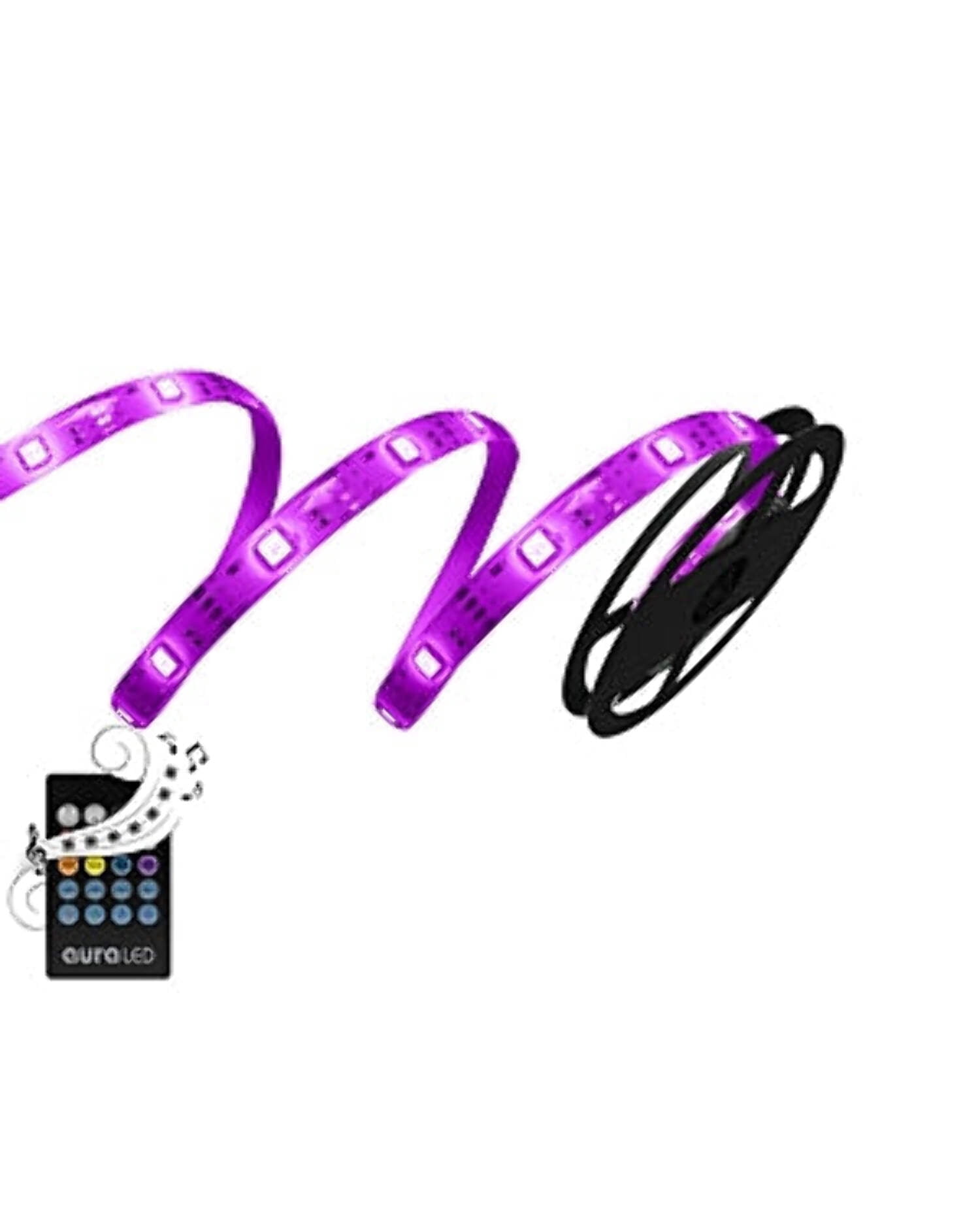 Tzumi Aura LED Color Strip Sound Sync Lights, 6.5'