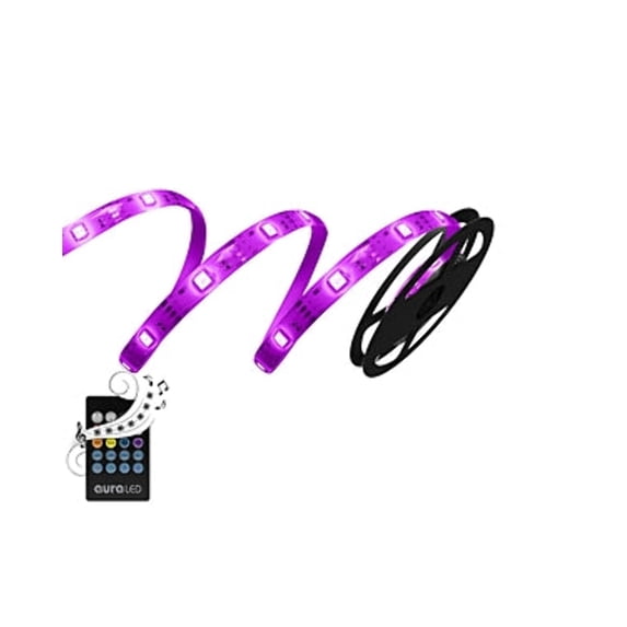 Tzumi Aura LED Color Strip Sound Sync Lights, 6.5'