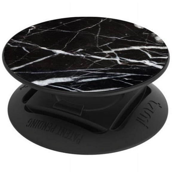 Tzumi Marble Phone Grip & Stand, Black