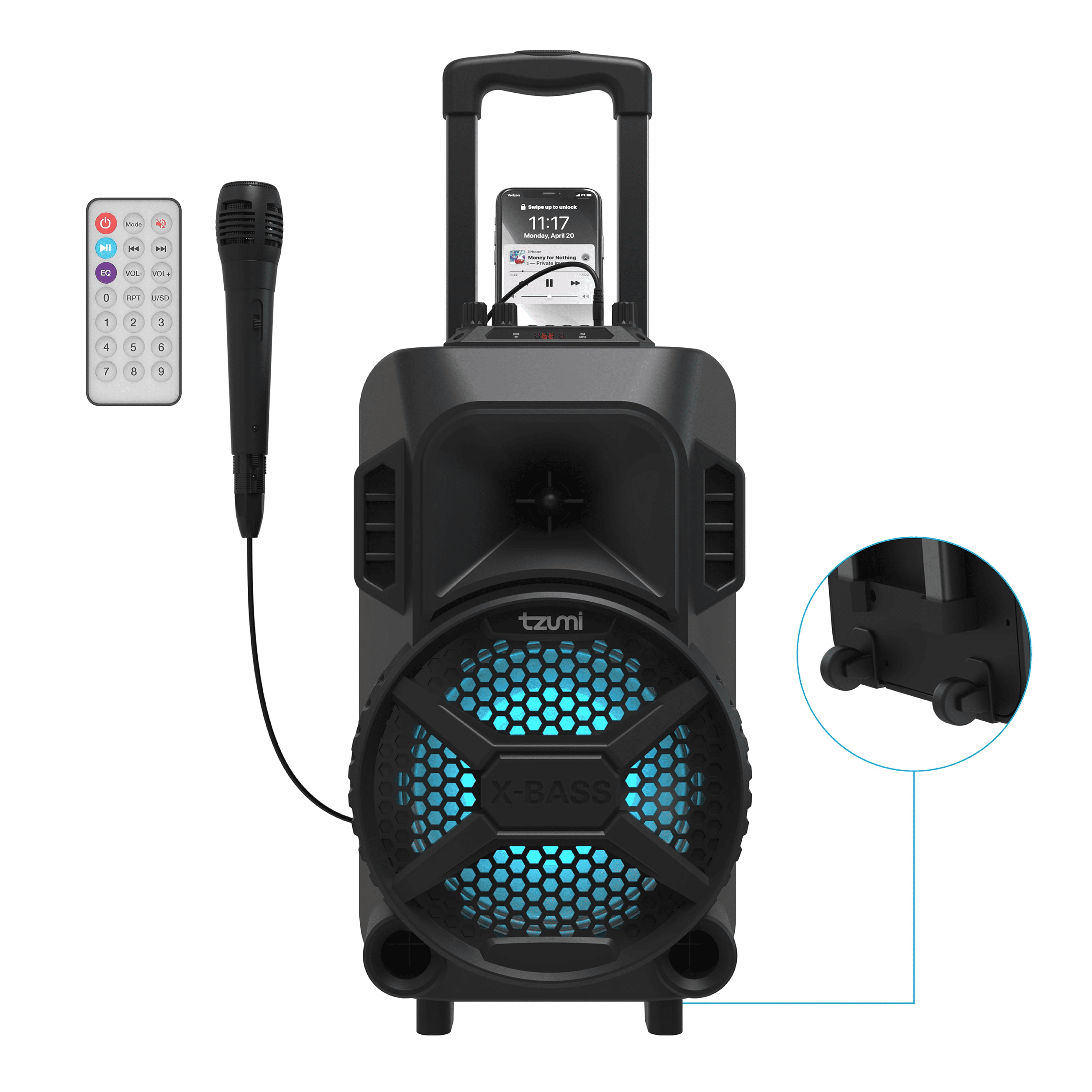 Tzumi MegaBass Wireless Rolling Jobsite Speaker with High-Watt