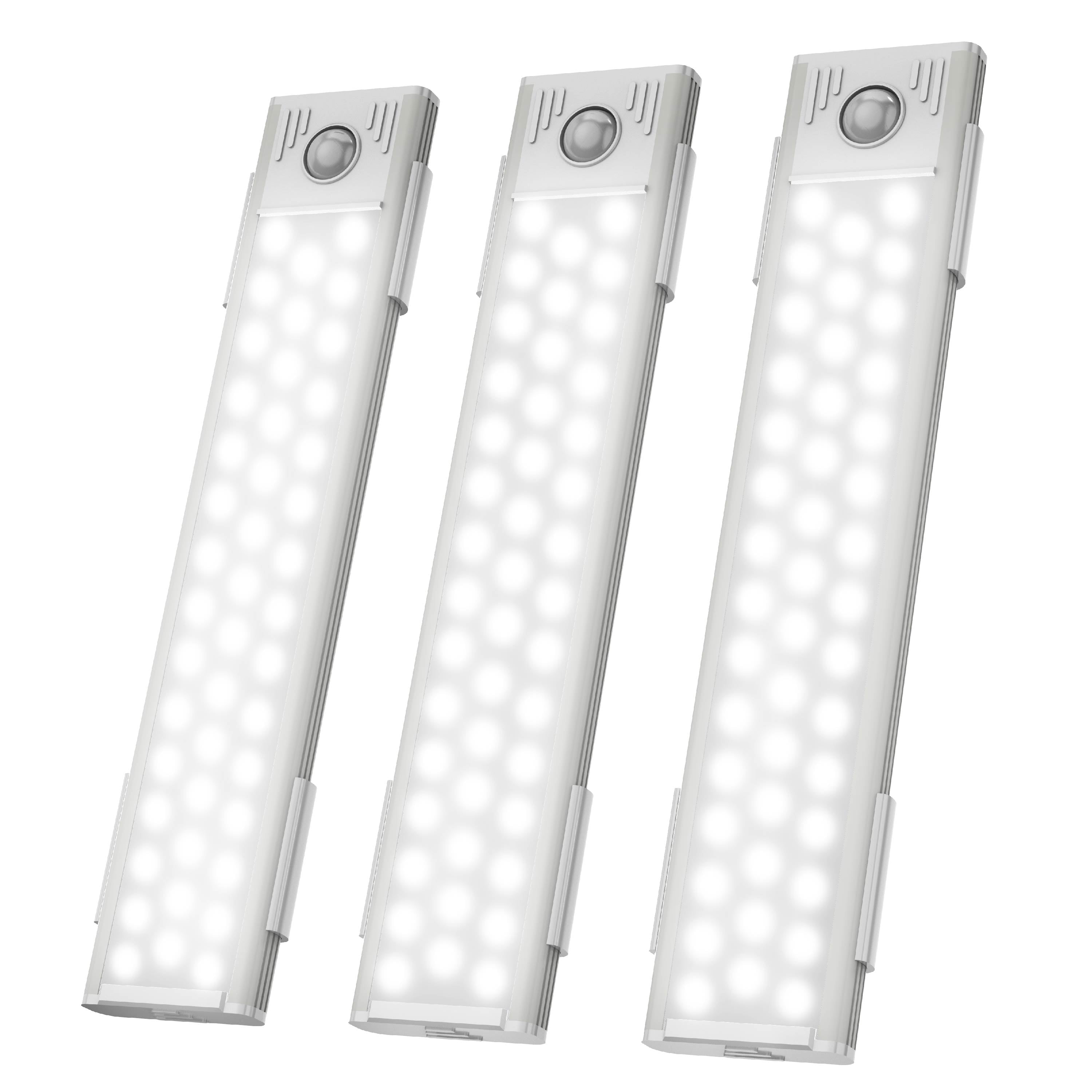 Tzumi Under Cabinet Lights Dimmable LED Light Bar with Magnetic Mount, 3-Pack, USB-Rechargeable