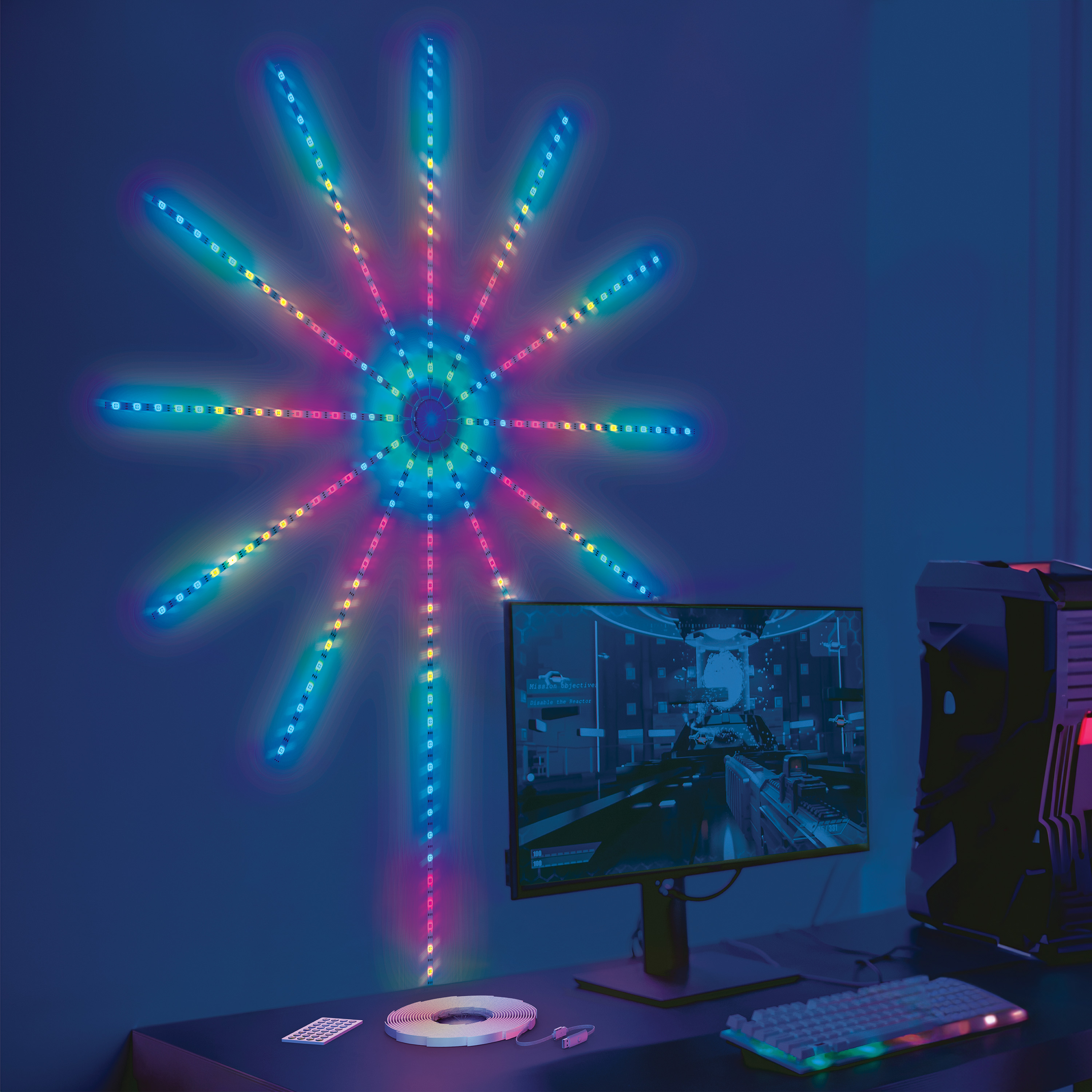 AuraLED RemoteControlled LED Mood Light Strip with Smartphone App