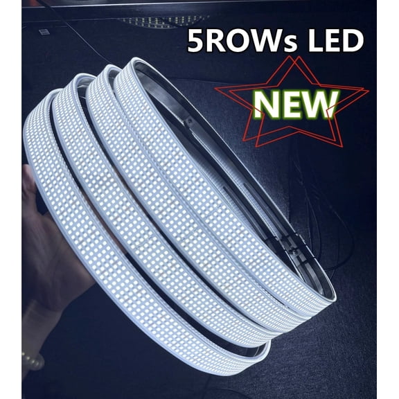 Tzvmny Lighting - 4Rings 17.5'' Five ROW Cold White Strobe Illuminated LED Wheel Ring Lights - Bluetooth APP Control