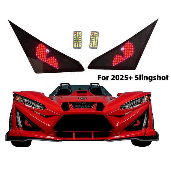 Tzvmnylighting Factory - 2PCS Black Cover SlingLightz For Dagger Gap Fillers Fit For Polaris Slingshot 2025 2026 LED Halo HeadLights Bluetooth APP +Remote control