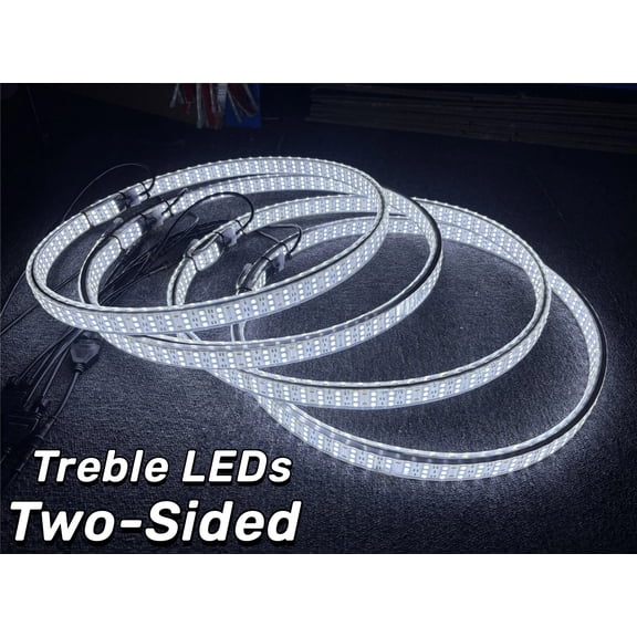 Tzvmnylighting Factory - 4PCS 15.5" TRIPLE ROW Cold WHITE Double Sided LED Strobe Wheel Rim Lights Set Fit For Car Truck Wheeler Bluetooth APP +Remote Control Waterproof
