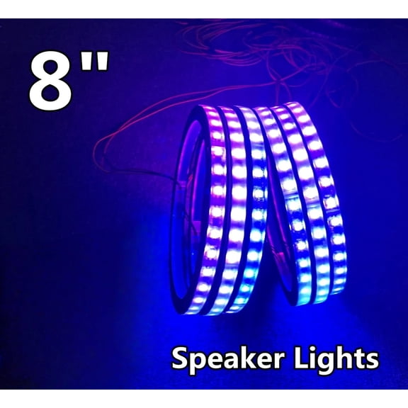 Tzvmnylighting Factory - 8" x6PCS SET CHASING Flowing LED Speaker Rings Lights Universal fitments for Cars Trucks Sandtoys Radio Audio Speaker Remote + Bluetooth Control Waterproof