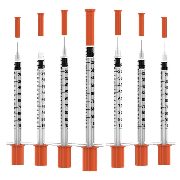 U-100 Disposable Syringes with Needle,1ml/cc,30G 5/16"(8mm) Needle,Individually Wrapped30 Pack