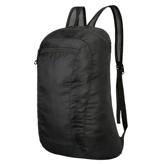 U-199 Black Compact Foldable Backpack Outdoor Sports Portable Daypack Large Capacity Travel Lightweight Water Resistant Design