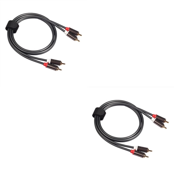 U 2 Plated 2-RCA to 2-RCA Male L/R Stereo Audio Coaxial Cable Cord Plug Patch