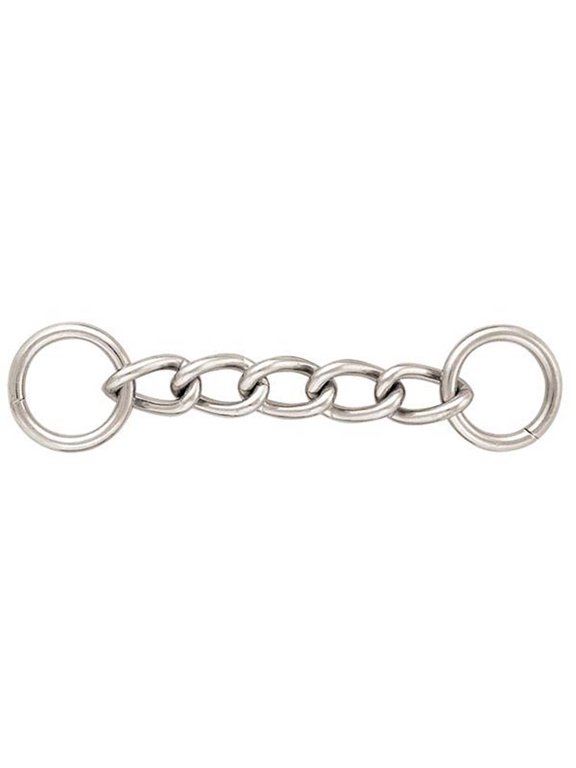 U-4" Hilason Horse Tack Curb Chain W/ 3/4" Rings 6 Links Chrome Plated