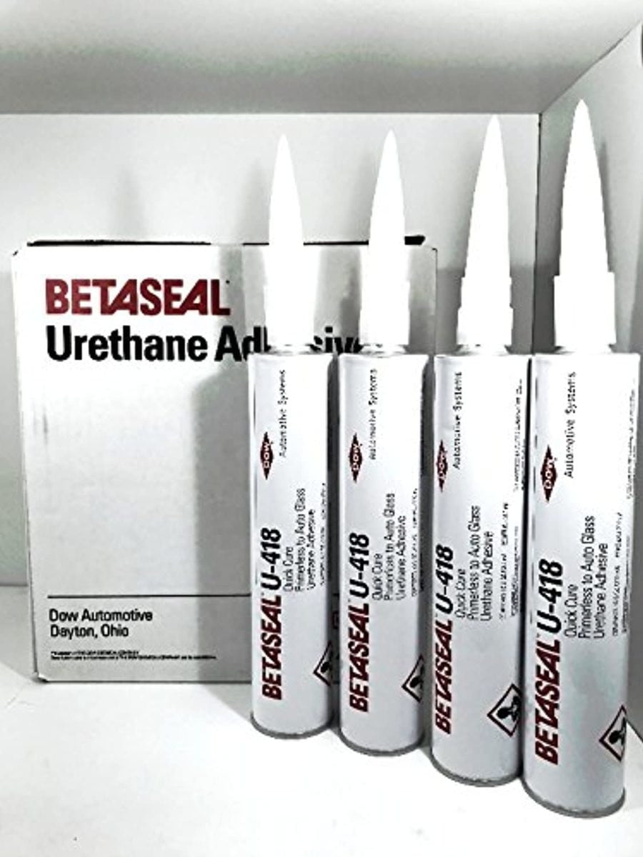 U418 Dow Betaseal Auto Glass Primerless Urethane/Sealant/Adhesive (4) Tubes