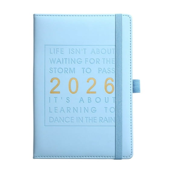 U-493 Light Blue Daily Planner Notebook 2026 Large Agenda With Hourly Plan For Time Management #Fhv10