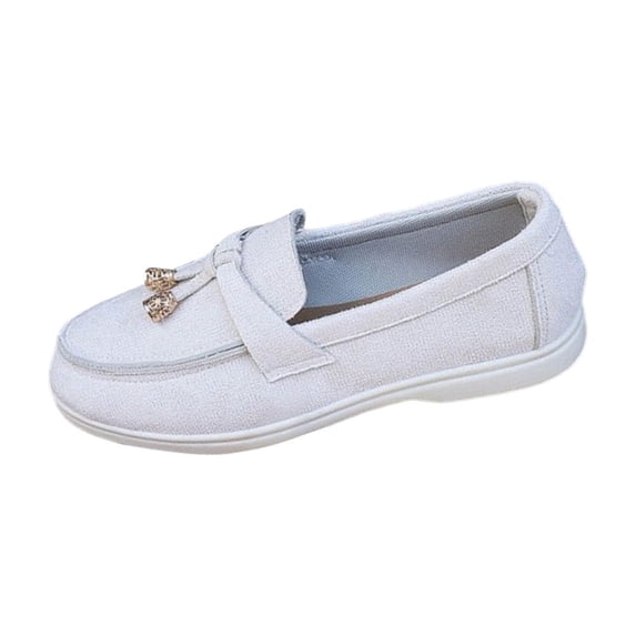 U-835 White Eye Catching Summer Fall Lazy Low Top Loafers For Women Casual Versatile Comfortable Fashion