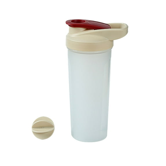 U-863 Beige 800Ml Protein Shaker Cup With Mixing Ball For Fitness Sports Handheld Beige Design #r31bf