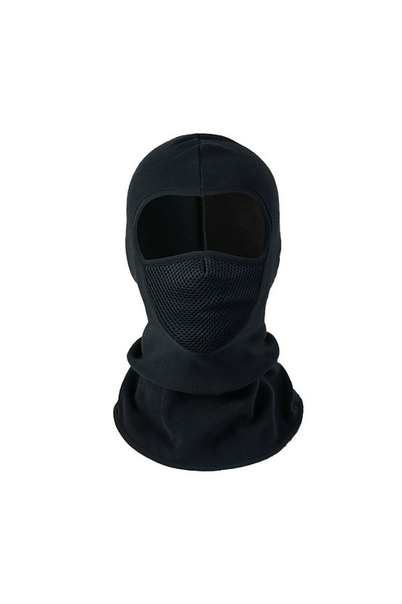 U-916 Black Men Outdoor Sports Velvet Fleece Warm Head Cover Face Mask Head Cover Cap #T2EUl