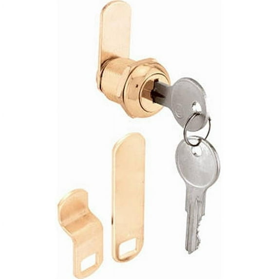 U 9942 0.62 in. Brass Drawer-Cabinet Lock, Stainless Steel Face