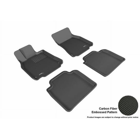 U Ace 3D Maxpider Complete Set Custom Fit All-Weather Kagu Black Floor Mat for 2007-2012 Lexus LS460L Models - Black