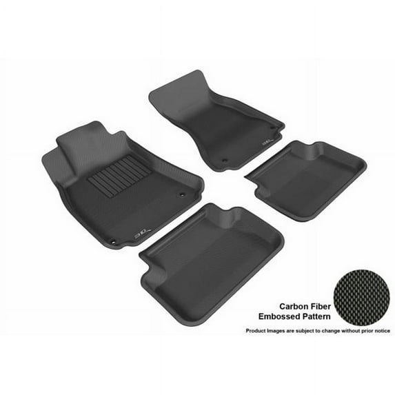 U Ace 3D Maxpider Complete Set Custom Fit All-Weather Kagu Black Floor Mat for 2009-2016 Audi A4-S4-RS4 Models - Black