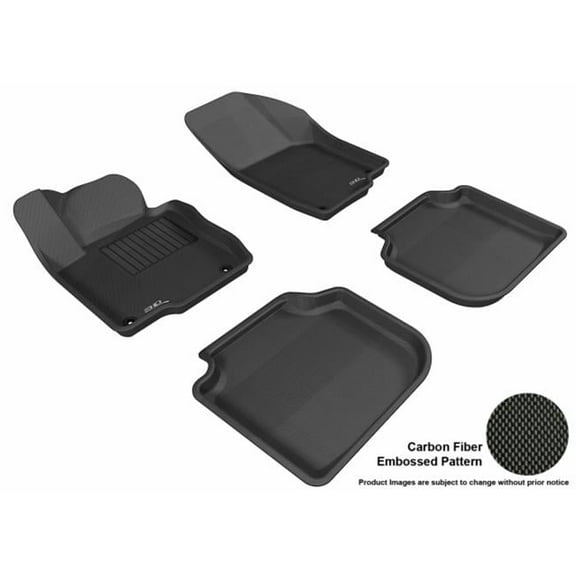 U Ace 3D Maxpider Complete Set Custom Fit All-Weather Kagu Black Floor Mat for 2012-2016 Volkswagen Passat Models - Black