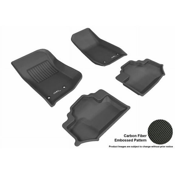 U Ace 3D Maxpider Complete Set Custom Fit All-Weather Kagu Black Floor Mat for 2014-2016 Jeep Wrangler Models - Black