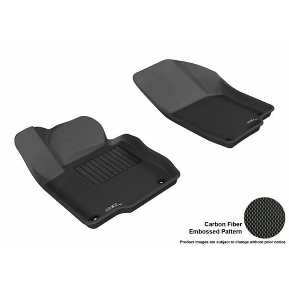 U Ace  3D Maxpider Front Row Custom Fit All-Weather Kagu Black Floor Mat for 2012-2016 Volkswagen Passat Models