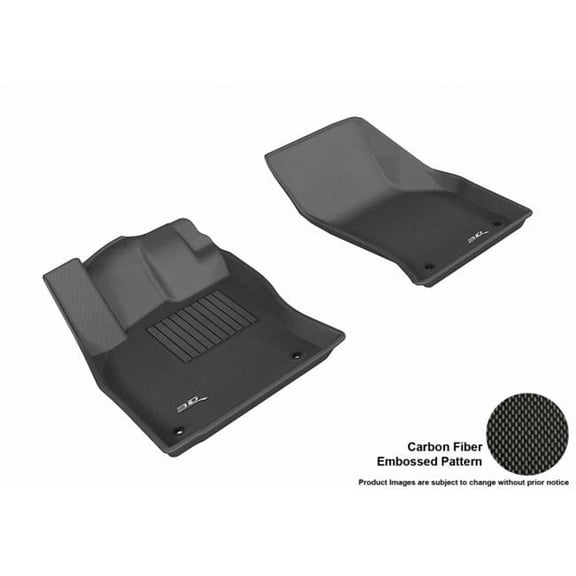 U Ace 3D Maxpider Front Row Custom Fit Kagu Black Floor Mat for 2015-2016 Audi A3-S3 Models - Black