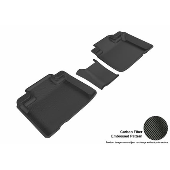 U Ace 3D Maxpider Second Row Custom Fit All-Weather Kagu Black Floor Mat for 2015-2016 Ford Edge Models - Black