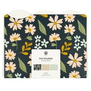 U BRANDS Kristen Floral File Folders, Letter, 3 Tab, 6 Count, 3470U