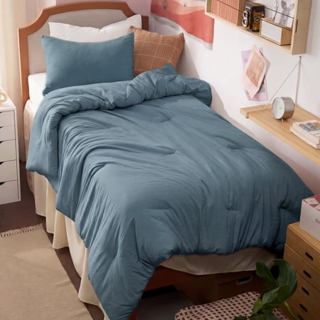 U by Bedsure 2 Pieces Twin/Twin XL Comforter Bedding Set, Grey Blue Bed Comforter Set for All Seasons, 1 Lightweight Prewashed Comforter and 1 Pillowcases