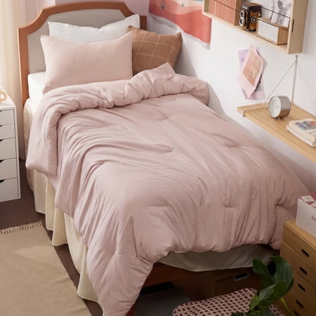 U by Bedsure 2 Pieces Twin Comforter Bedding Set, Pink Comforter Set for All Seasons, 1 Lightweight Prewashed Twin XL Comforter and 1 Pillowcases, Rose Dust