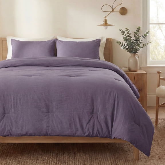 U by Bedsure 2 Pieces Twin Comforter Bedding Set, Purple Bed Comforter Set for All Seasons, 1 Lightweight Prewashed Comforter and 1 Pillowcases